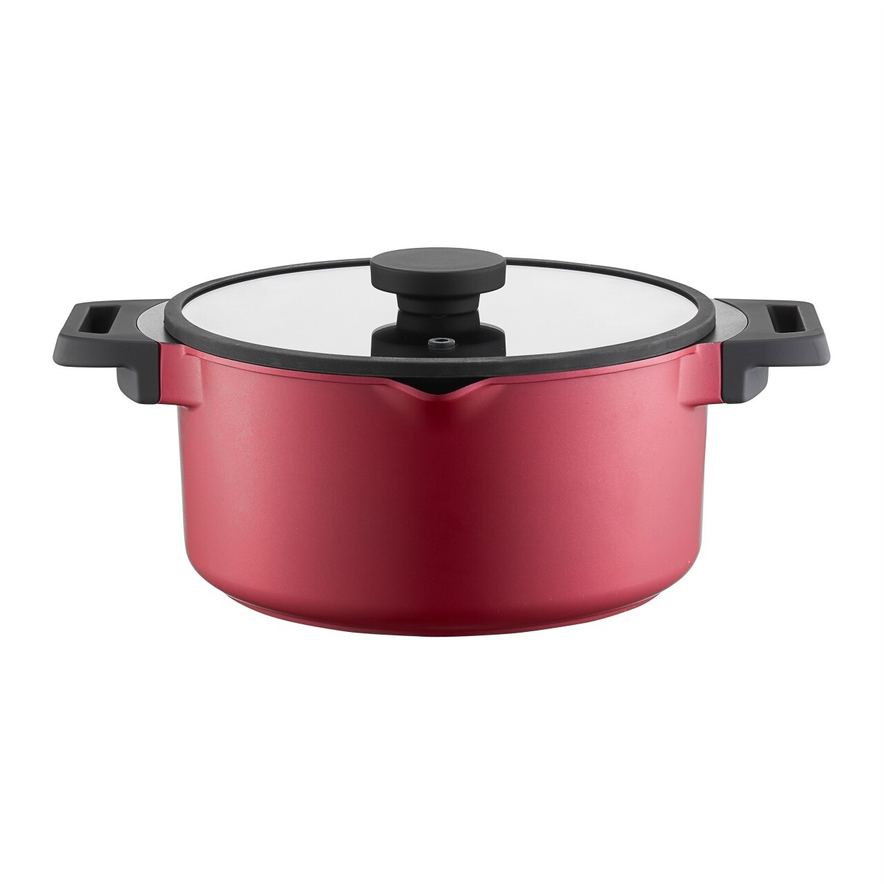 Oala cu capac Noel, Ambition, 24 cm, 4.7 L, aluminiu, visiniu/negru - imagine 5